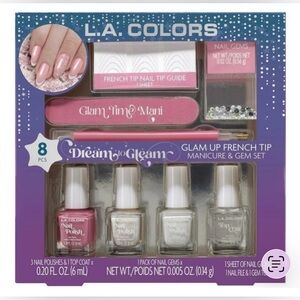 New L.A. Colors Dream to Gleam Glam Up French Tip Manicure & Gem Set